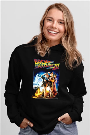 Back to the Future Geleceğe Dönüş Siyah Unisex Hoodie