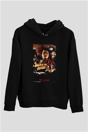Back to the future Geleceğe Dönüş Siyah Unisex Kapüşonlu Sweatshirt