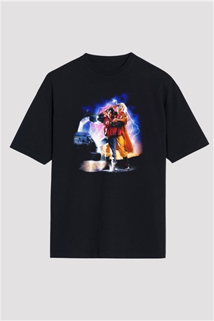 Back to the future Geleceğe Dönüş Siyah Unisex Oversize Tişört