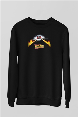 Back to the Future Geleceğe Dönüş Siyah Unisex Sweatshirt