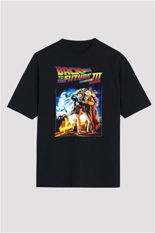 Back to the Future Geleceğe Dönüş Siyah Oversize Tişört Oversize T-shirt
