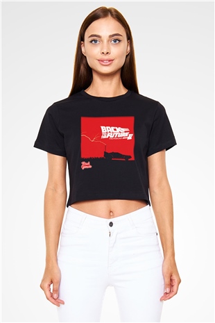 Back to the future Geleceğe Dönüş Siyah Crop Top Tişört