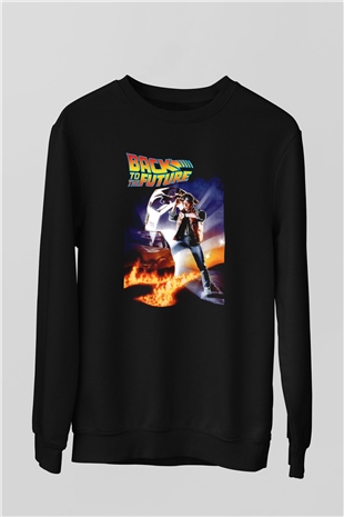 Back to the Future Geleceğe Dönüş Siyah Unisex Sweatshirt