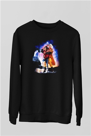 Back to the future Geleceğe Dönüş Siyah Unisex Sweatshirt