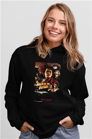 Back to the future Geleceğe Dönüş Siyah Unisex Kapüşonlu Sweatshirt