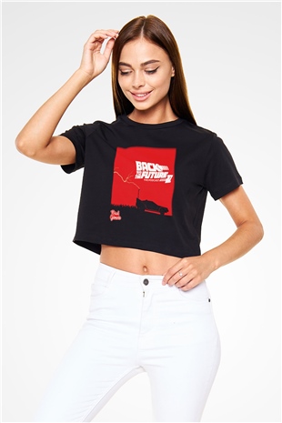 Back to the future Geleceğe Dönüş Siyah Crop Top Tişört