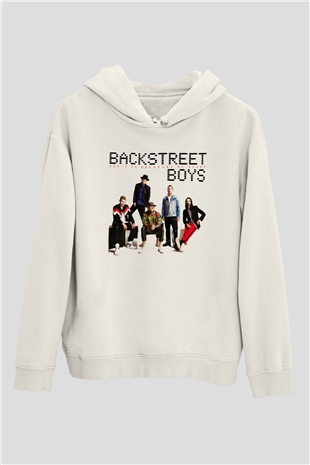 Backstreet Boys Beyaz Unisex Kapşonlu Sweatshirt
