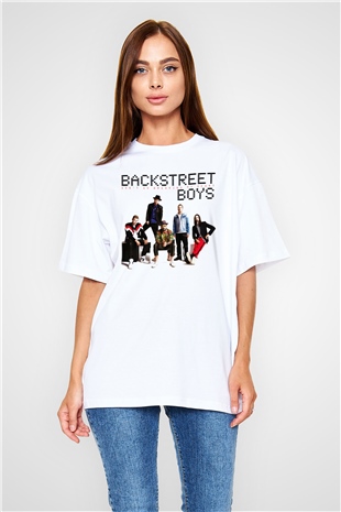 Backstreet Boys Beyaz Unisex Oversize Tişört T-Shirt