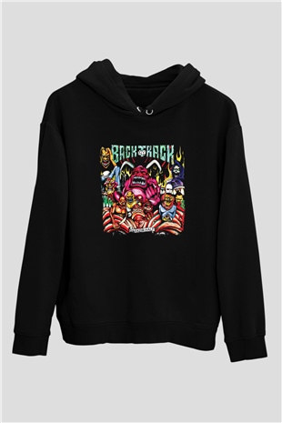 Backtrack Baskılı Unisex Siyah Hoodie
