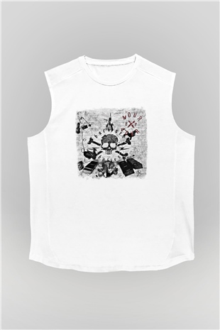 Backyard Babies Baskılı Unisex Beyaz Kolsuz Tişört