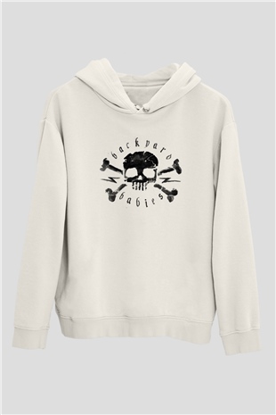 Backyard Babies Beyaz Unisex Kapüşonlu Sweatshirt