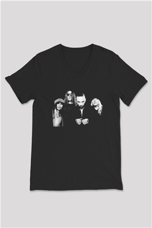 Backyard Babies Siyah Unisex V Yaka Tişört
