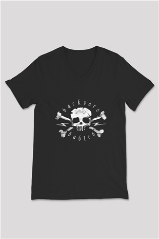 Backyard Babies Siyah Unisex V Yaka Tişört