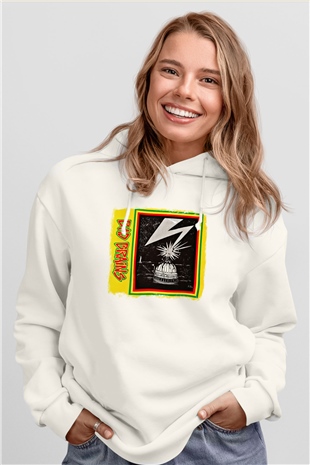 Bad Brains Baskılı Unisex Beyaz Hoodie