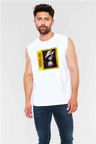 Bad Brains Baskılı Unisex Beyaz Kolsuz Tişört