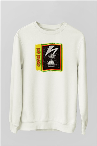 Bad Brains Baskılı Unisex Beyaz Sweatshirt