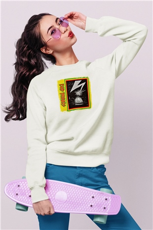 Bad Brains Baskılı Unisex Beyaz Sweatshirt