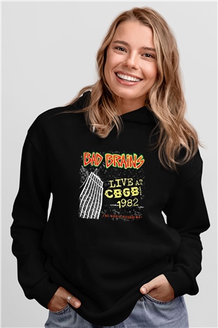 Bad Brains Baskılı Unisex Siyah Hoodie