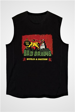 Bad Brains Baskılı Unisex Siyah Kolsuz Tişört