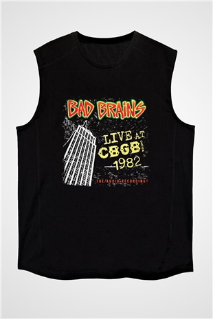 Bad Brains Baskılı Unisex Siyah Kolsuz Tişört
