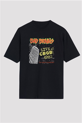 Bad Brains Baskılı Unisex Siyah Oversize Tişört