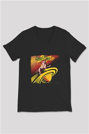 Bad Brains Baskılı Unisex Siyah V Yaka Tişört