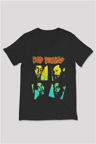 Bad Brains Siyah Unisex V Yaka Tişört