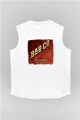 Bad Company Baskılı Unisex Beyaz Kolsuz Tişört