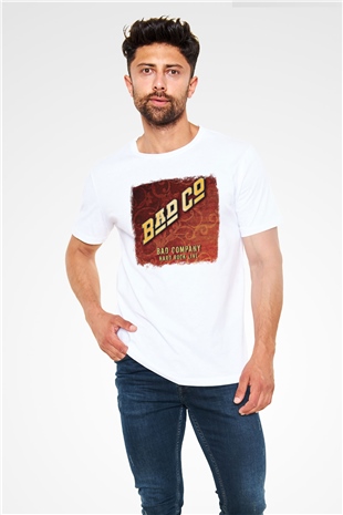 Bad Company Baskılı Unisex Beyaz Tişört