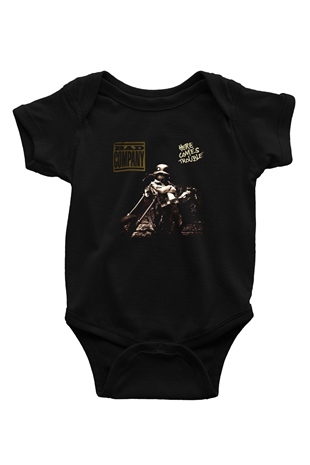 Bad Company Baskılı Unisex Siyah Bebek Body - Zıbın