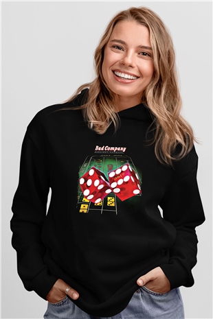 Bad Company Baskılı Unisex Siyah Hoodie