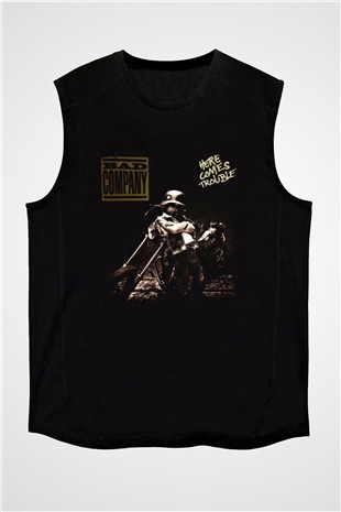 Bad Company Baskılı Unisex Siyah Kolsuz Tişört