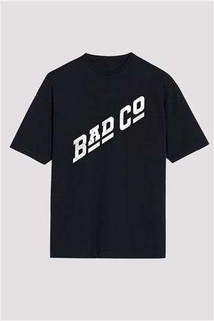 Bad Company Baskılı Unisex Siyah Oversize Tişört