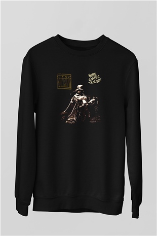 Bad Company Baskılı Unisex Siyah Sweatshirt