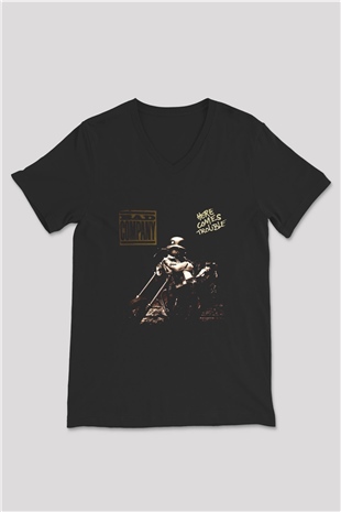 Bad Company Baskılı Unisex Siyah V Yaka Tişört