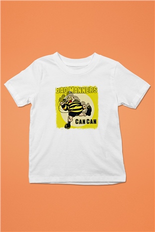 Bad Manners Baskılı Unisex Beyaz Çocuk Tişört