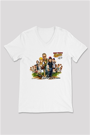 Bad News Bears Beyaz Unisex  V Yaka Tişört