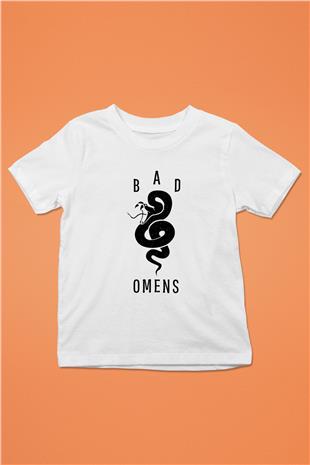 Bad Omens Baskılı Beyaz Unisex Beyaz Çocuk Tişört - Tshirt