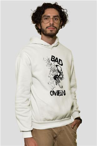 Bad Omens Baskılı Beyaz Unisex Kapüşonlu Sweatshirt