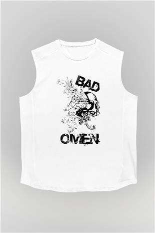 Bad Omens Baskılı Beyaz Unisex Kolsuz Tişört - Tshirt