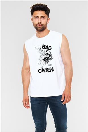 Bad Omens Baskılı Beyaz Unisex Kolsuz Tişört - Tshirt