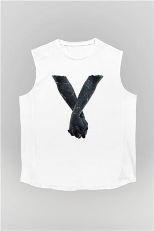 Bad Omens Baskılı Beyaz Unisex Kolsuz Tişört - Tshirt