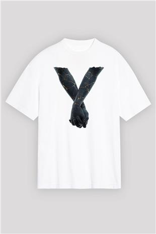 Bad Omens Baskılı Beyaz Unisex Oversize Tişört - Tshirt