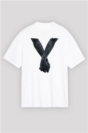 Bad Omens Baskılı Beyaz Unisex Oversize Tişört - Tshirt