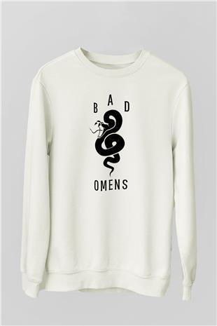 Bad Omens Baskılı Beyaz Unisex Sweatshirt