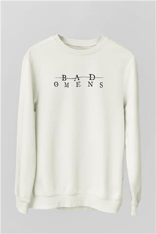 Bad Omens Baskılı Beyaz Unisex Sweatshirt