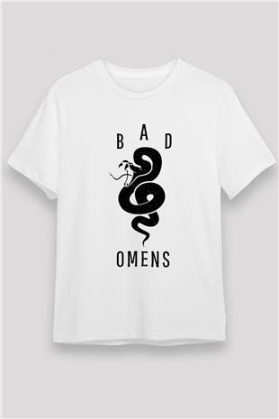 Bad Omens Baskılı Unisex Beyaz Tişört - Tshirt