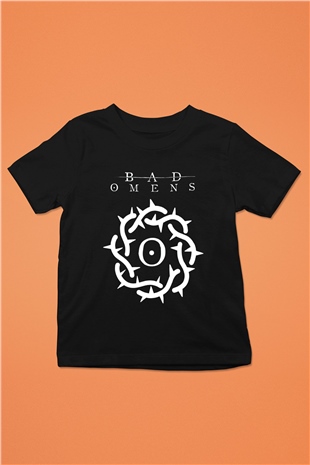 Bad Omens Baskılı Unisex Siyah Çocuk Tişört - Tshirt