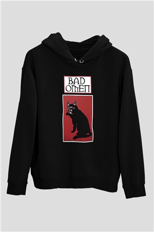 Bad Omens Baskılı Unisex Siyah Kapüşonlu Sweatshirt