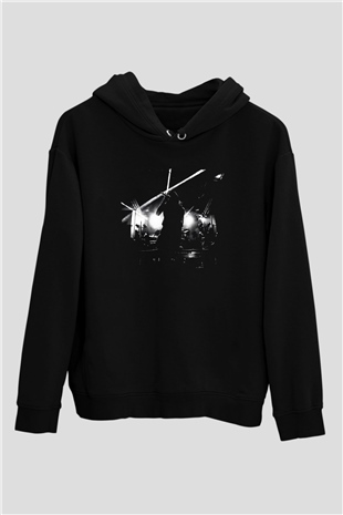 Bad Omens Baskılı Unisex Siyah Kapüşonlu Sweatshirt